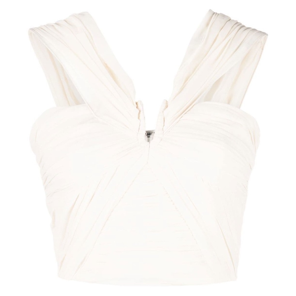 Self-Portrait Cropped Jersey Top